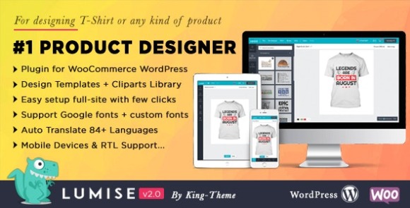 Product Designer for WooCommerce WordPress Lumise Plugin Download