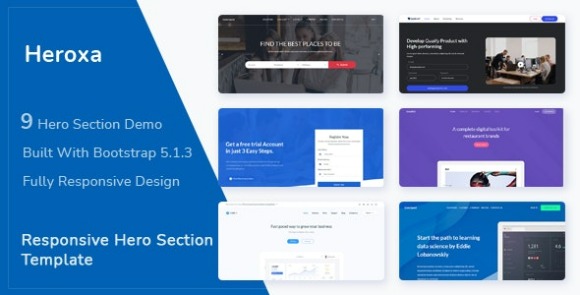 Heroxa Responsive Hero Section Template Download