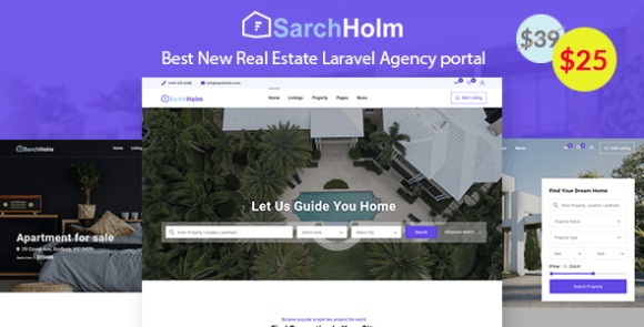 Download #Sarchholm v2.0.5 – Real Estate Laravel Multilingual Agency Portal PHP Script