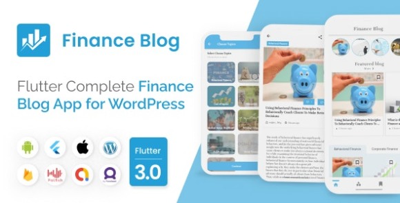 Mighty Finance Flutter Blog App for Finance with WordPress backend Source