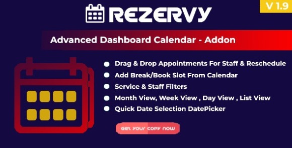 Rezervy Drag and Drop Filters Appointments Calendar Addon