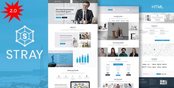 Stray Business Landing Page HTML Template with RTL Download