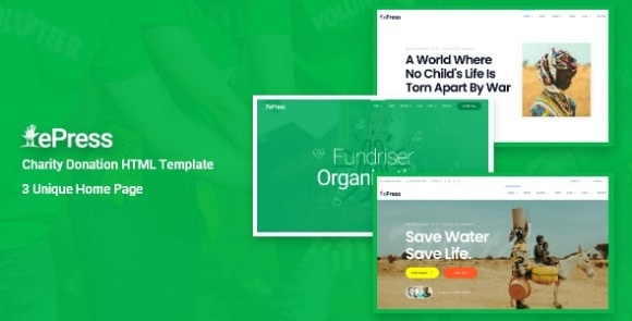 ePress Charity and Fundraising HTML Template