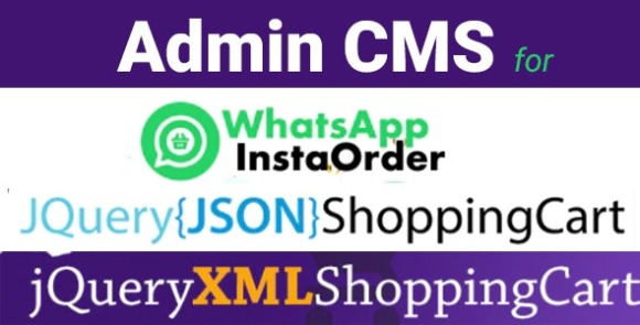 Admin CMS for WhatsApp Insta Order jQuery JSON jQuery XML Store Shop