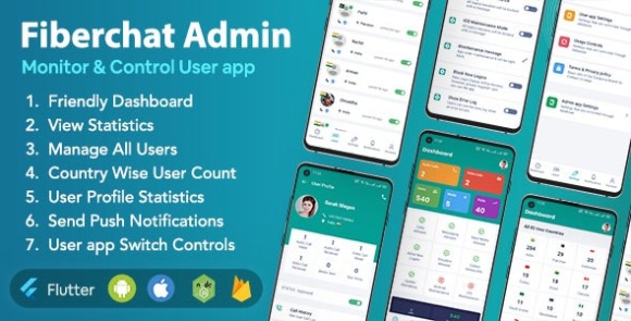 Fiberchat ADMIN Android and iOS App Control and Monitor Fiberchat User Whatsapp Clone App