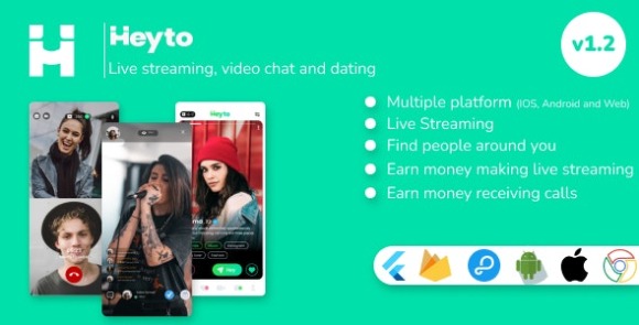 Heyto Live Streaming iOS Android and Web Paid Video calls and Dating Payouts with Admin Panel