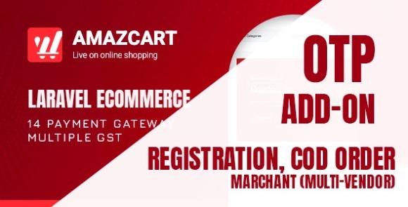 OTP Add-on AmazCart Laravel Ecommerce System CMS