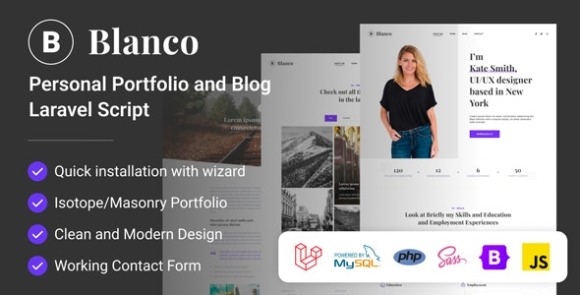 Blanco Personal Portfolio and Blog Laravel Script
