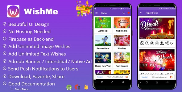 WishMe Festival Wishes Android App With Firebase Backend