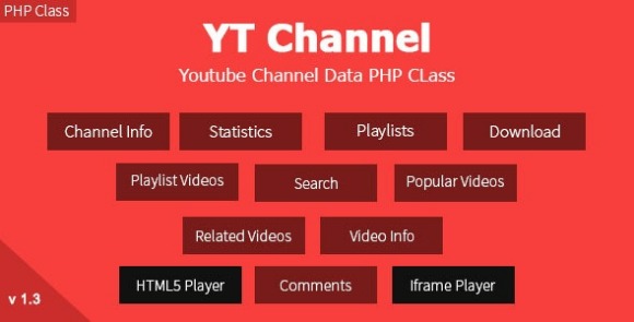 YT Channel YouTube Channel And Video Details API V3 PHP Class