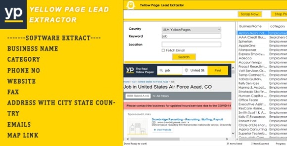 Yellow Page Scraper and Extractor Windows App