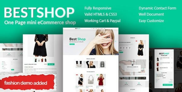 Bestshop One Page Mini eCommerce Shop Templates
