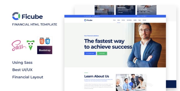 Ficube Business and Financial HTML and Sass Template