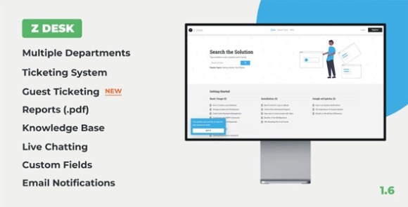 Z Desk Support Tickets System with Knowledge Base and FAQs Nulled