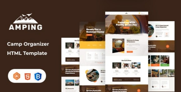 Download #Amping v1.0 – Camp Organizer HTML Template Free