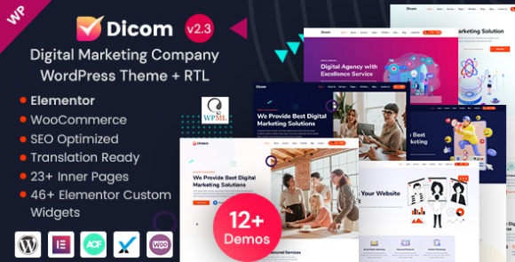 Dicom IT Startup and SEO Marketing Services WordPress Theme