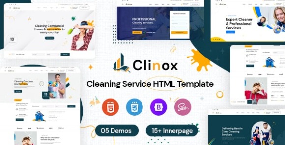 Download #Clinox v1.0 – Cleaning Services HTML Template Free