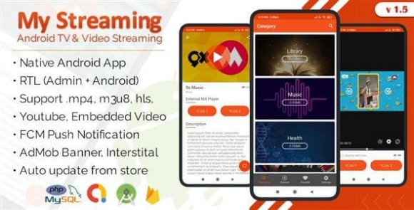 Download #My Streaming Android App with Admin Panel v1.5 (Android 11 Support) Source Code