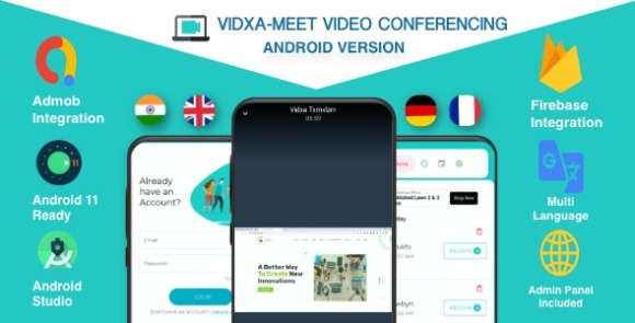 Download #VIDXA MEET v2.6 – Free Video Conferencing & Audio Conferencing App | Zoom Clone (Android + Admin Panel) Source