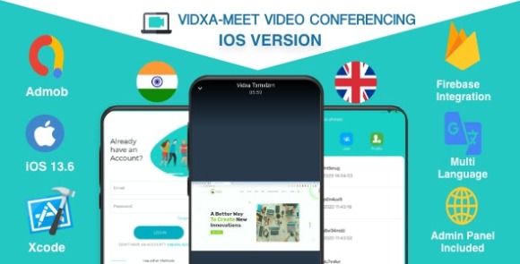 Download #VIDXA MEET v2.0 – Free Video Conferencing & Audio Conferencing App | Zoom Clone (iOS + Admin Panel) Source