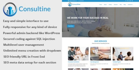 Consultine Consulting Business and Finance Website CMS Script
