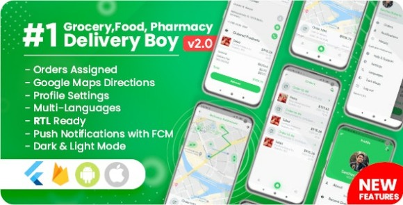 Download #Delivery Boy for Groceries, Foods, Pharmacies, Stores Flutter App v2.0.0 Source Code