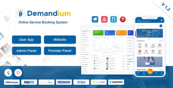 Demandium v1.2 Nulled – Multi Provider On Demand, Handyman, Home service App with Admin Panel Source