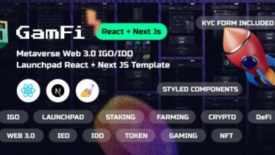 GamFi Metaverse Web3 IGO Launchpad React Next JS Template