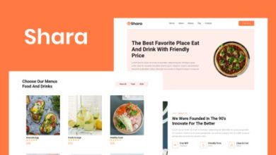 Shara Food and Drink Landing Page Template