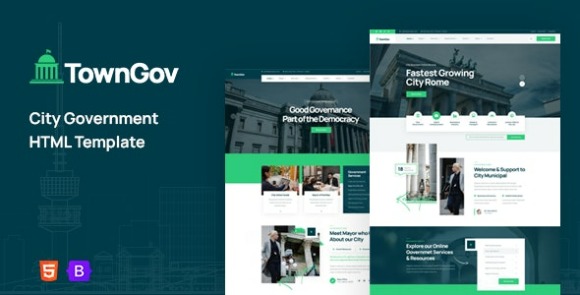 Download #Towngov v1.0 – City Government HTML Template Free