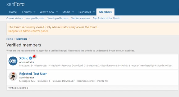 XenForo 2FA Verified Users Addon By XTR
