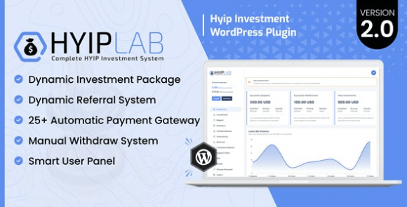 Download #HYIPLab v2.0 Nulled – HYIP Investment WordPress Plugin Free