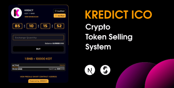 Download #KREDICT v1.0 – ICO Crypto Token Selling System | Multi Currency | Multi Wallet Script