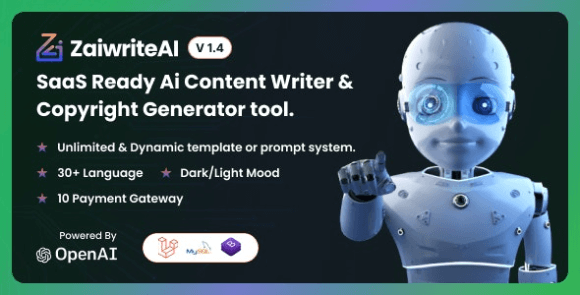 Download #ZaiwriteAI v1.3 Nulled – Ai Content Writer & Copyright Generator Tool with SAAS PHP Script