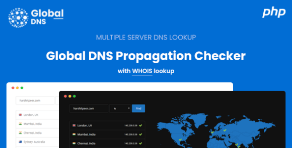 Download #Global DNS v2.4.0 – DNS Propagation Checker – WHOIS Lookup – PHP Script