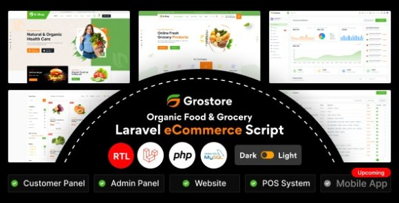 Download #GroStore v4.0 – Food & Grocery Laravel eCommerce with Admin Dashboard PHP Script