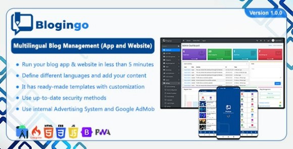 Download #Blogingo v1.0.0 – Multilingual Blog Management (App and Website) Source Code