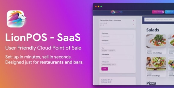 Lion POS SaaS Point Of Sale Script for Restaurants and Bars