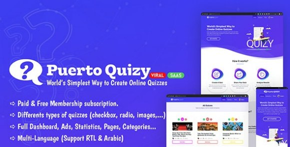 Puerto Quizy Premium Quiz Builder Script SaaS