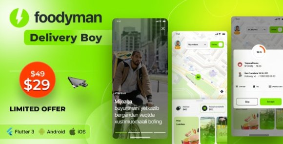 Foodyman Multi Restaurant Grocery Delivery App Source