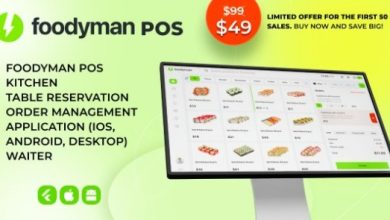Foodyman POS Single Restaurant POS Kitchen Reservation Waiter Application