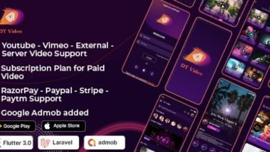 DTVideo Flutter Multipurpose All In One Videos App with Admin Panel Source