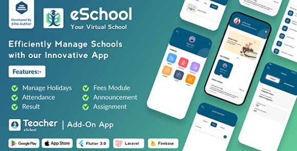 eSchool v2.0.2 Nulled – Virtual School Management System Flutter App with Laravel Admin Panel Source