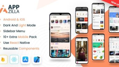 AppZilla Mobile React Native UI KIT Elements Android and iOS App Source