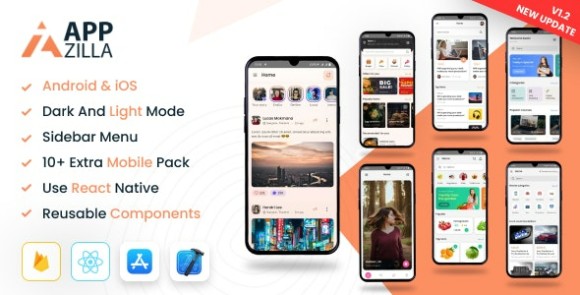 Download #AppZilla v1.3 – Mobile React Native UI KIT Elements Android + iOS App Source
