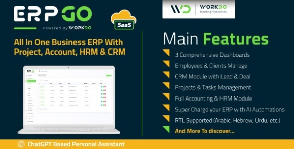 Download #ERPGo SaaS v5.6 Nulled – All In One Business ERP With Project, Account, HRM, CRM & POS Script