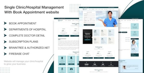 Download #Single Clinic/Hospital Management with Book Appointment Website PHP Script v1.0