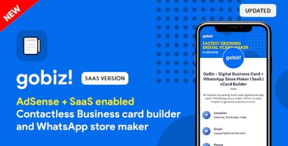 GoBiz Digital Business Card WhatsApp Store Maker SaaS vCard Builder Nulled Script