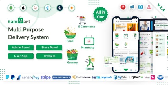 6amMart v2.5 Nulled – Multivendor Food, Grocery, eCommerce, Parcel, Pharmacy Delivery App with Admin & Website Source
