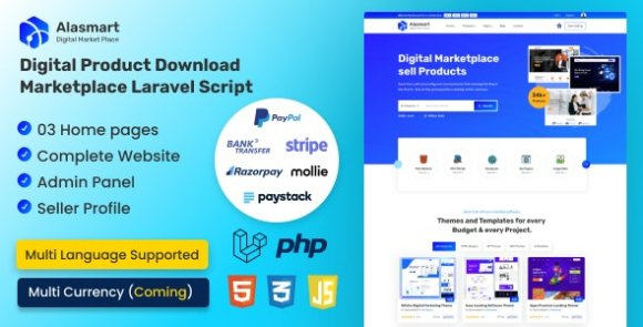 Download #Alasmart v1.2 – Digital Product Download Marketplace Laravel Script